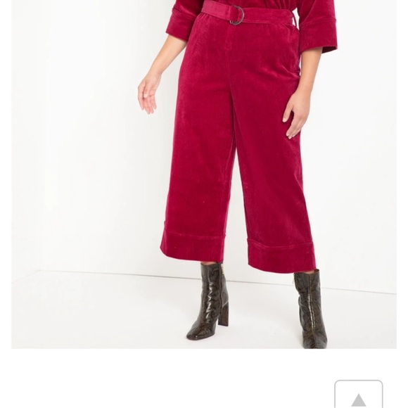 NWT Eloquii Red Belted Corduroy Jumpsuit - Picture 3 of 5